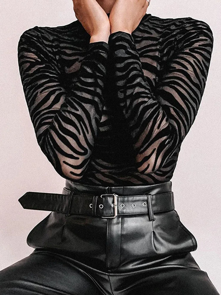 Nina™ | sexy bodysuit met zebraprint