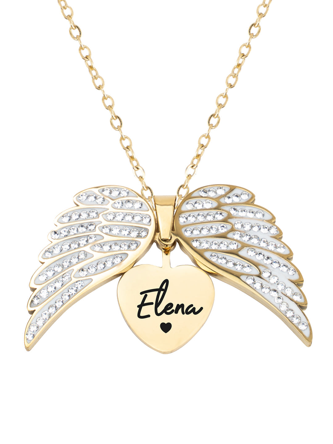 luxe Engelvleugels Hart Ketting ❤️✨ met jou naam
