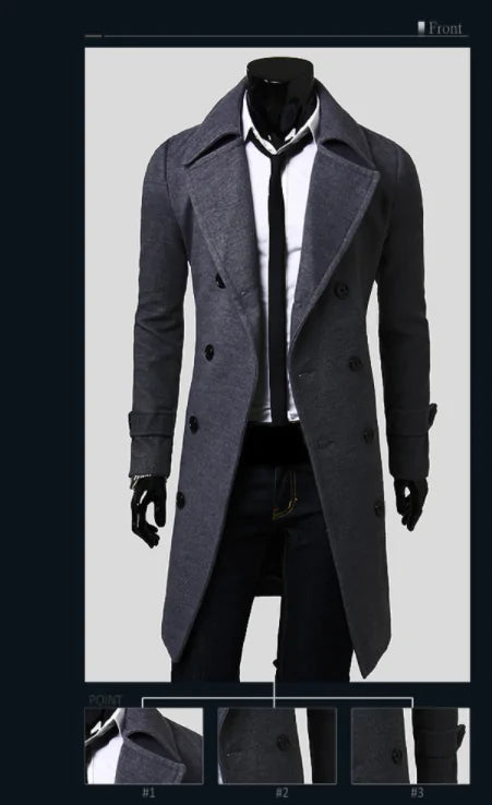 Tommy Men's Long Trench Coat