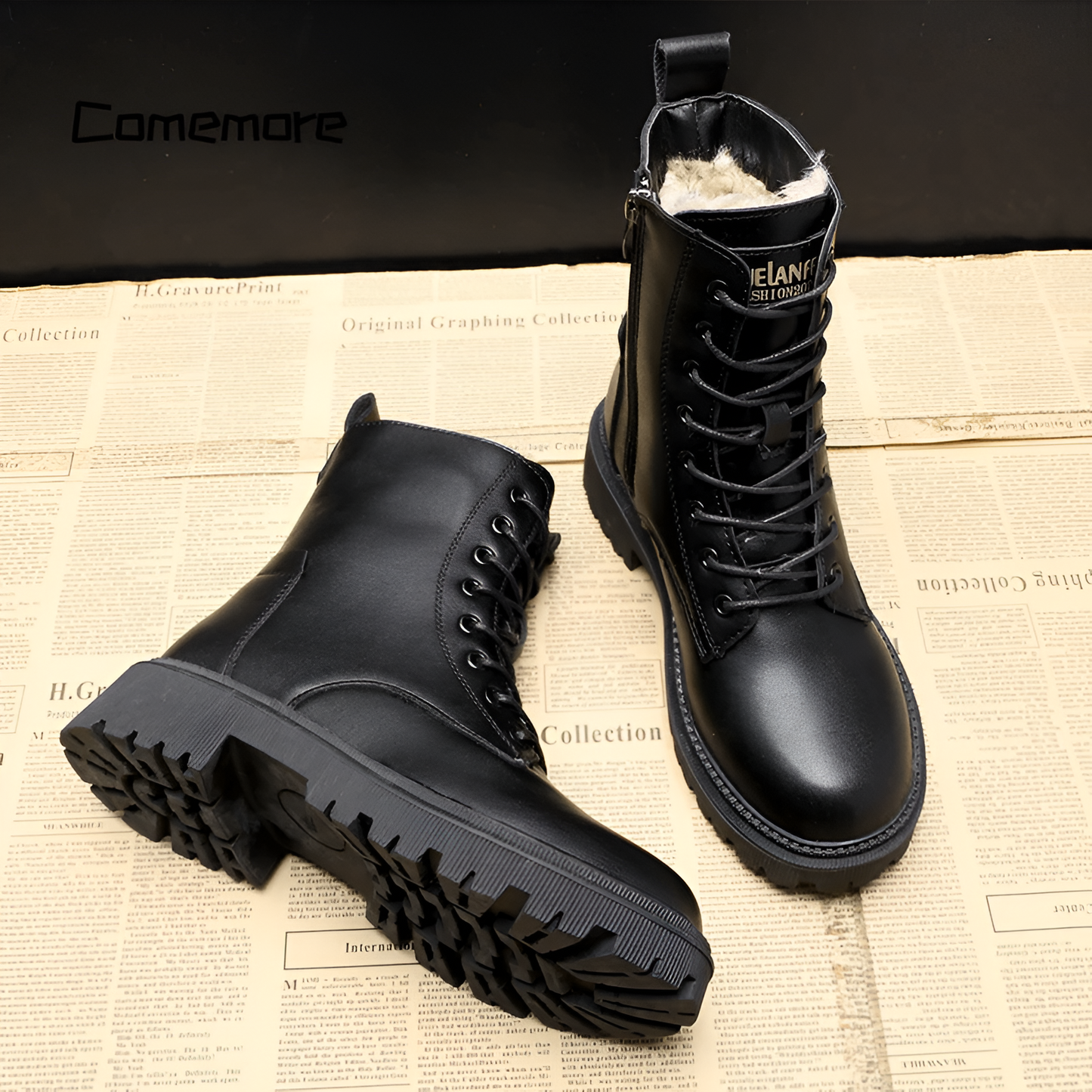 Estrid™ | Luxe Zwarte Leren Laarzen voor de Perfecte Winterlook 🖤❄️