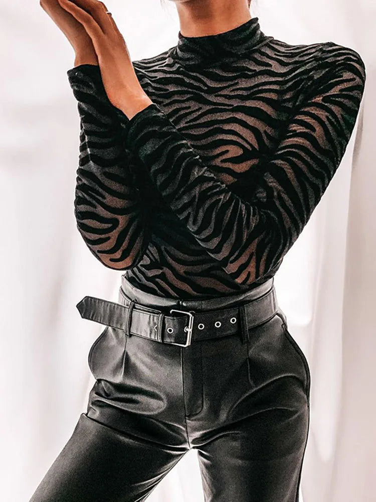 Nina™ | sexy bodysuit met zebraprint