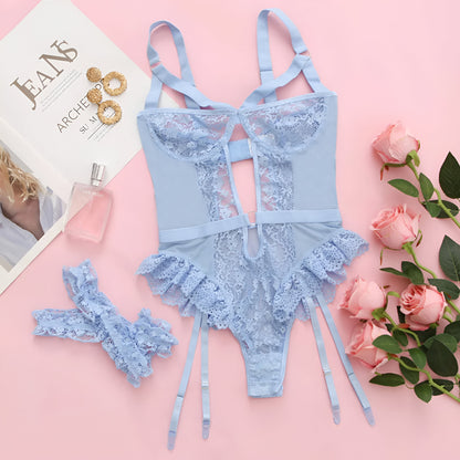 Sofia™ | Dominante Lingerieset met Kousenband & Choker