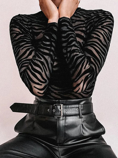 Nina™ | sexy bodysuit met zebraprint