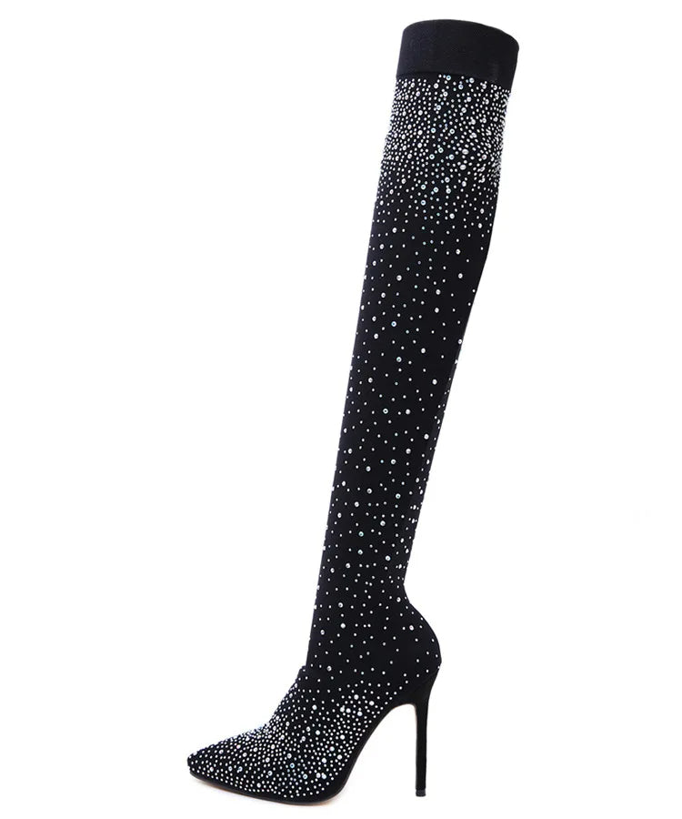 Romy™ | Maak Je outfit Compleet met de Diamant Sok Hakken 👠 💎