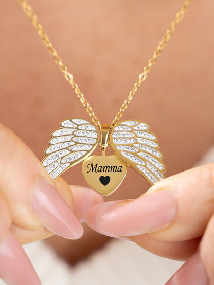 luxe Engelvleugels Hart Ketting ❤️✨ met jou naam