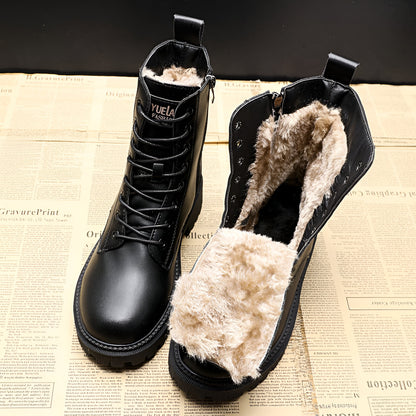 Estrid™ | Luxe Zwarte Leren Laarzen voor de Perfecte Winterlook 🖤❄️