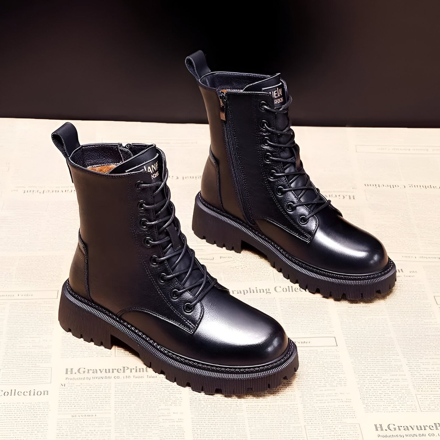 Estrid™ | Luxe Zwarte Leren Laarzen voor de Perfecte Winterlook 🖤❄️