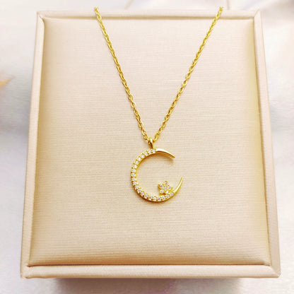 Ster/Maan Zirkonia Ketting | Symbolen van Hoop, Verandering en Kracht