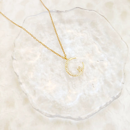 Ster/Maan Zirkonia Ketting | Symbolen van Hoop, Verandering en Kracht