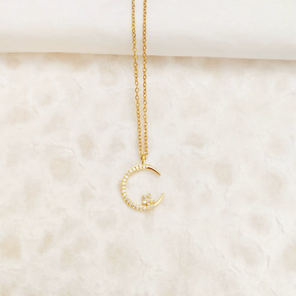 Ster/Maan Zirkonia Ketting | Symbolen van Hoop, Verandering en Kracht